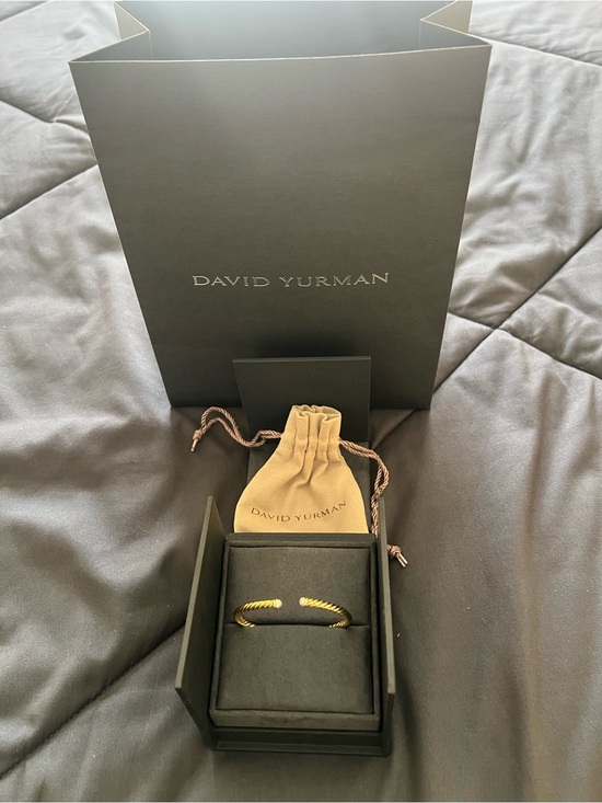 David Yurman Jewelry - David Yurman Gold-Tone Twisted Cable Cuff Bracelet